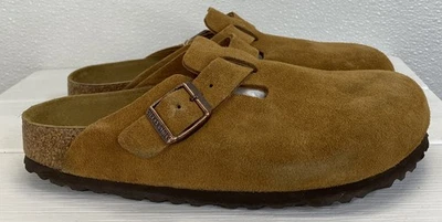 Zuecos Birkenstock Boston para mujer talla 7 visón estrecho gamuza cama suave informales sin cordones Foto 1 de 4
