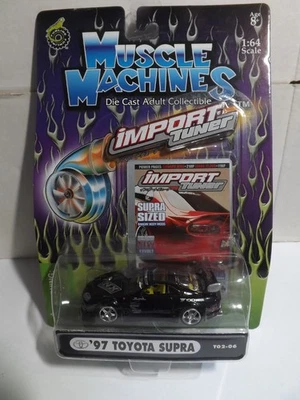 2002 Muscle Machines Black '97 Toyota Supra TO2-06 Import Tuner 1/64 Scale - Image 1 of 4