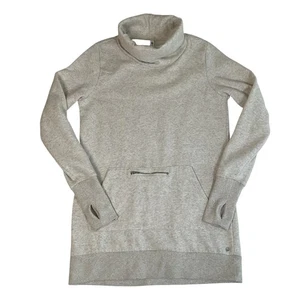 Fabletics Pullover Damen M beige Wasserfallausschnitt Pulli Tunika Sweatshirt Daumenloch - Bild 1 von 10