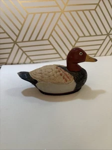 Vintage Jasco Keramik Ente Fusselentferner Pinsel Stockente Figur Köder 6" x 2 1/2" - Bild 1 von 6
