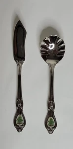 Cuchara de azúcar y cuchillo maestro de mantequilla Spode CHRISTMAS TREE cubiertos de acero inoxidable 18/10 - Imagen 1 de 8