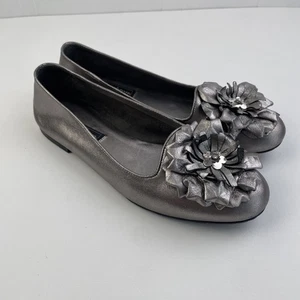Brighton Ballerinas Damengröße 8 M Leder Slipper silber metallic Carly " - Bild 1 von 8