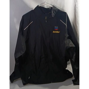 Chevron Havoline Windbreaker Jacket Mens XL Black Racing Pit Crew - Picture 1 of 4