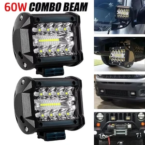60W LED Work Light Bar With Adjustable Bracket Spot Flood Beam For SUV Truck - Picture 1 of 13