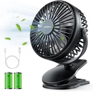 Mini Portable Fan with clip Clip on Fan for Bed 3 Speeds 5000 mAh Rechargeable - Picture 1 of 6