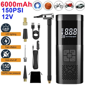 Car Air Tire Pump Inflator Compressor Digital Electric Auto 150PSI 12V 6000mAh - Bild 1 von 13