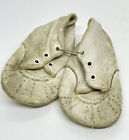 Vintage White Leather Doll Shoes 