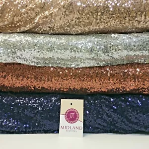 3mm Sewn On Allover Sequins On Net Fabric 48" Wide Dress Fabric M79 Mtex - Picture 1 of 115