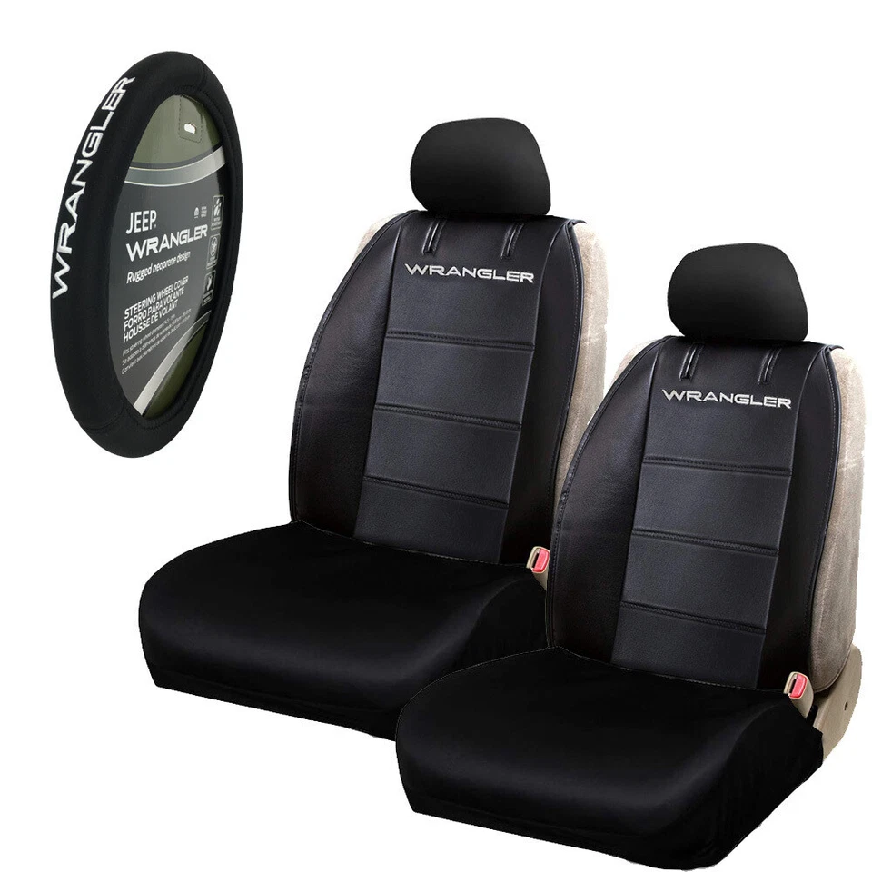 JEEP WRANGLER Rugged Neoprene Truck SUV Front Seat Covers & Steering Wheel Cover - Image 1 of 4