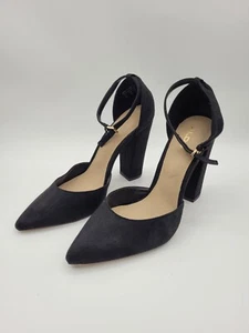 Aldo Block Heels Size 8.5 Ankle Strap Suede - Picture 1 of 7