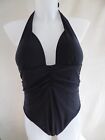 BNWT New Look size 12 black h'neck tum control pad cup swimming costume