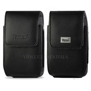 VERTICAL LEATHER CLIP HOLSTER POUCH for PHONE with SELECTED OTTERBOX CASE on it - Picture 1 of 3