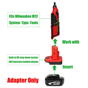 1x Adaptor Fits Makita 18v BL1850B LXT Battery To for Milwaukee M12 Type Tools - Picture 1 of 6