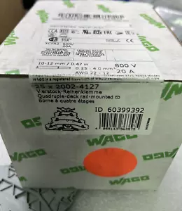 (BOX OF 25 NEW) WAGO 2002-4127 / 20024127 SEALED BOX - Picture 1 of 9