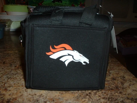 DENVER BRONCOS  Black 6-Pack Neoprene Cooler NEW Cover