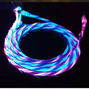 6Ft LED Flashing Visible Light USB Cable Charger iPhone XR 8 7 6S Plus 12 11 Pro - Picture 1 of 15