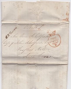 Carta impresa 1847 OHMS DEBERES LEGADO + UDC LAXTON SOUTH CAVE YORKSHIRE PMKS - Imagen 1 de 2