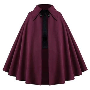 Halloween Cape Wicca Cape Unisex Medieval Victorian Vampire Cloak Gothic Cape - Picture 1 of 23