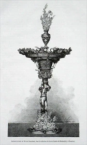 ORFÈVRERIE - SURTOUT DE TABLE DE WENZEL JAMNITZER (ROTHSCHILD) - Gravure du 19e - Imagen 1 de 3