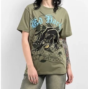 Ed Hardy Graphic T-shirt Men’s XL Crouching Panther Front Back Logo - Picture 1 of 2
