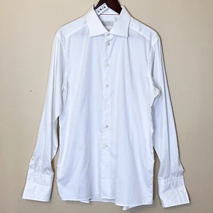 Eton Contemporary French Cuff Button Up Long Sleeve Shirt - Men's Size 42 / 16.5 - Picture 1 of 11