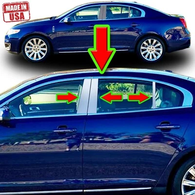 Guarnição de pilar cromada para Lincoln MKS 09-18 (sem chave) conjunto de 6 peças poste de tampa de porta - Imagem 1 de 4