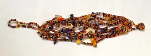 Stylisches Armband bernsteinfarbe African Style filigran Glasperlen, verstellbar - Picture 1 of 2