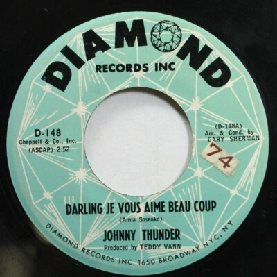 50S & 60S 45 Johnny Thunder - Darling Je Vous Aime Beau Coup / Hey Child On Diam - Image 1 of 2