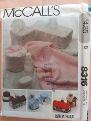 McCall's 8316 Assorted Tissue Covers Pattern - Image 1 of 2