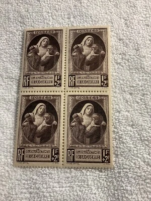 FRANCE-SCOTT # B103-WAR VICTIMS AID-BLOCK OF 4 STAMPS-MH - Image 1 of 2