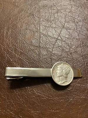 Fecho de gravata prata mercúrio - Imagem 1 de 3