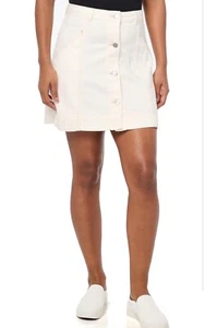 Timberland Refibra Cream Button Down Denim Skirt Size 27 NWT Y2K Skirt - Picture 1 of 9