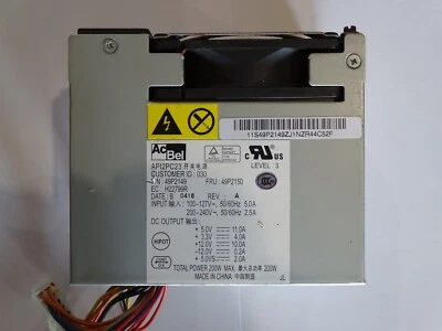 Alimentation AcBel API2PC23 (49P2149 - 49P2150) - 200W - IBM ThinkCentre S50 S51 - Photo 1/3