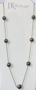 KATE SPADE NEW YORK GOLD PLATE KESWICK NECKLACE GOLD/BLACK ENAMEL-32” - Picture 1 of 6