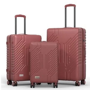 20"24"28" Trolley Case 3-Piece Hardside Lightweight Spinner Luggage Bag Set TSA - Picture 1 of 9