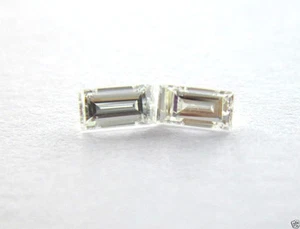 Hermoso par de diamantes Bageutte blancos reales naturales de 0,25 quilates VVS-VS 4,00x2,00 mm - Imagen 1 de 6