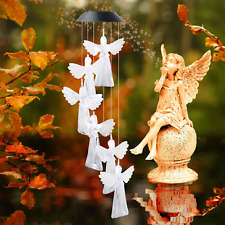 Solar Wind Chimes Lights LED Color Changing Angel Hanging Lamp Outdoor Home Gard