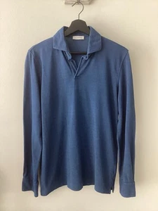 Men’s P Johnson Blue Long Sleeved Polo Shirt, UK Size S, Excellent Condition - Imagen 1 de 6