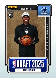 Cedric Coward 2025-26 Panini Instantáneo NBA Draft Night #11 MEMPHIS GRIZZLIES PRESA - Imagen 1 de 1