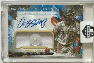 2023 TOPPS INCEPTION ONEIL CRUZ PATCH AUTO BLU TOPPA PULSANTE #/6 SSP RC - Foto 1 di 3