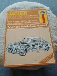 Haynes Jaguar Saloons Mk1 & Mk2 240 & 340 1955-1969 Owners Workshop Manual - Picture 1 of 11