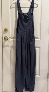 Halara Gray Waffle Adjustable Button Straps Pockets Romper Jumpsuit XL NWT - Picture 1 of 9