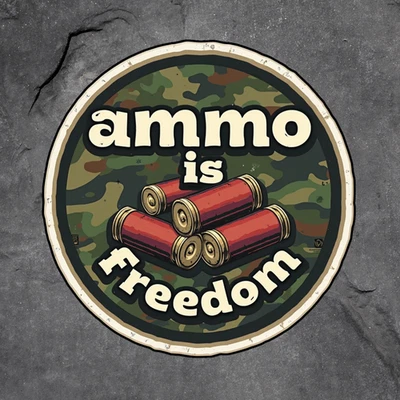 BUMBLEBEE APPAREL Ammo Is Freedom sticker vinyl decal patriotic 2nd amendment gun rights camo