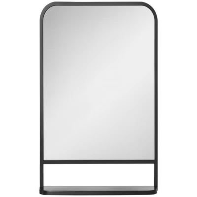 HOMCOM Rectangle Wall Mirror with Shelf 86 x 53 cm, for Living Room, Bedroom - Image 1 of 4