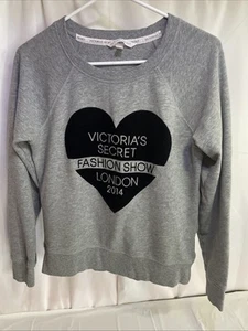 Victorias Secret Fashion Show 2014 Pullover Sweatshirt Medium Gray Long Sleeve - Picture 1 of 5