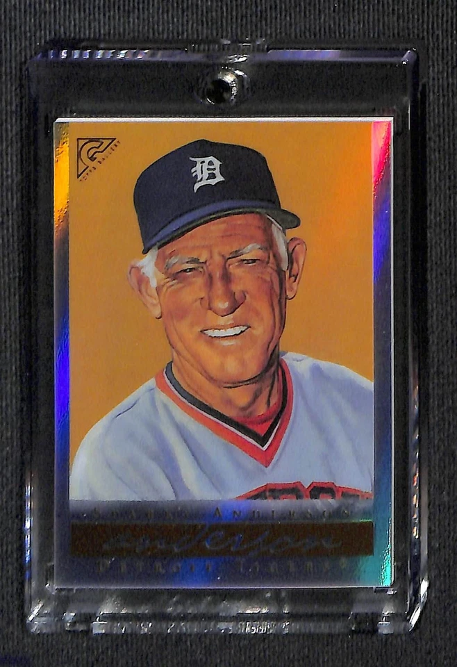 2003 Topps Gallery 名人堂艺术家证明变体 SSP Sparky Anderson #73B 橙色 — 第 1/2 张图片