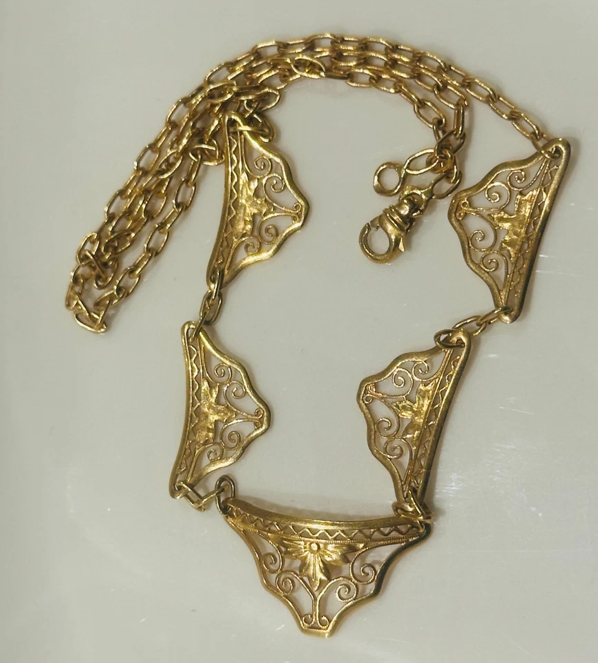 COLLIER ART DECO EN OR 18 CARATS DE 8,13 G - Photo 1/4