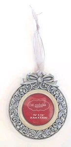 St. Nicholas Square Christmas Ball Shape Silver Picture Frame w/ Rhinestones 3" - Picture 1 of 2