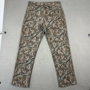 Vintage Mossy Oak Pants Mens 36x34 Brown "Tree Stand" Camo Canvas Hunting USA - Picture 1 of 22
