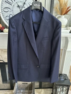 J. CREW "Classic" men's navy blue flannel wool blazer jacket sz 42R - Image 1 of 4